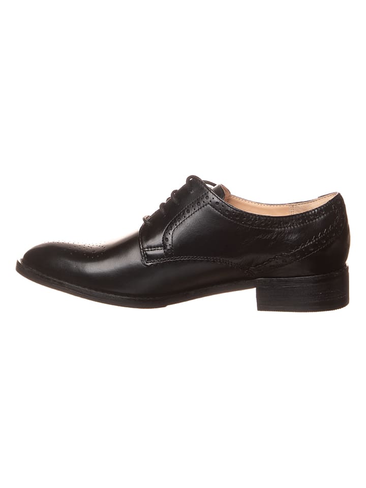 Clarks Leder-Schnürschuhe ''Netley Rose'' in Schwarz günstig kaufen