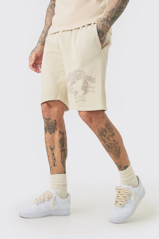 Tall Oversized Dream Worldwide Shorts In Sand