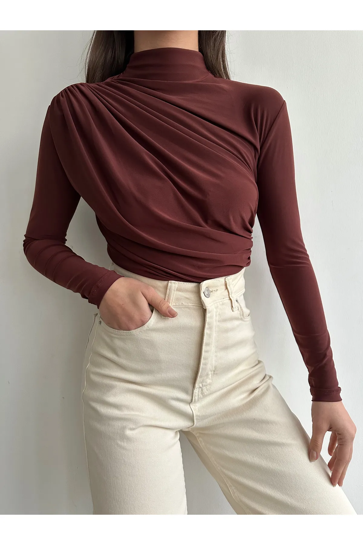 BEJNA  Bluse - Braun - Regular Fit