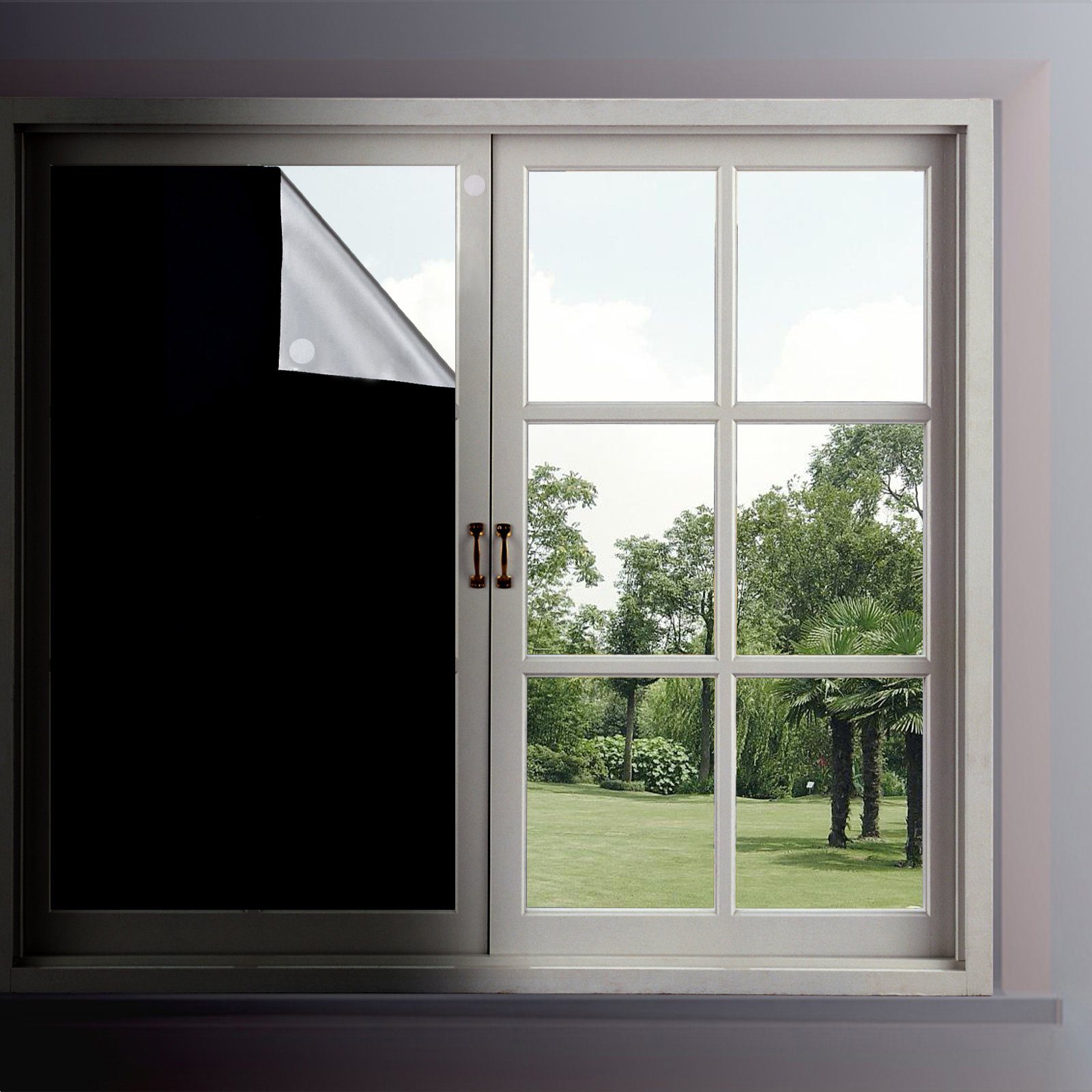 Verdunklungsrollo Verdunklungsrollo Ohne Bohren,Verdunklungsfolie für Fenster, BTTO, Verdunklungsrollo,Sonnenschutz,100% Dachfenster Verdunkelung