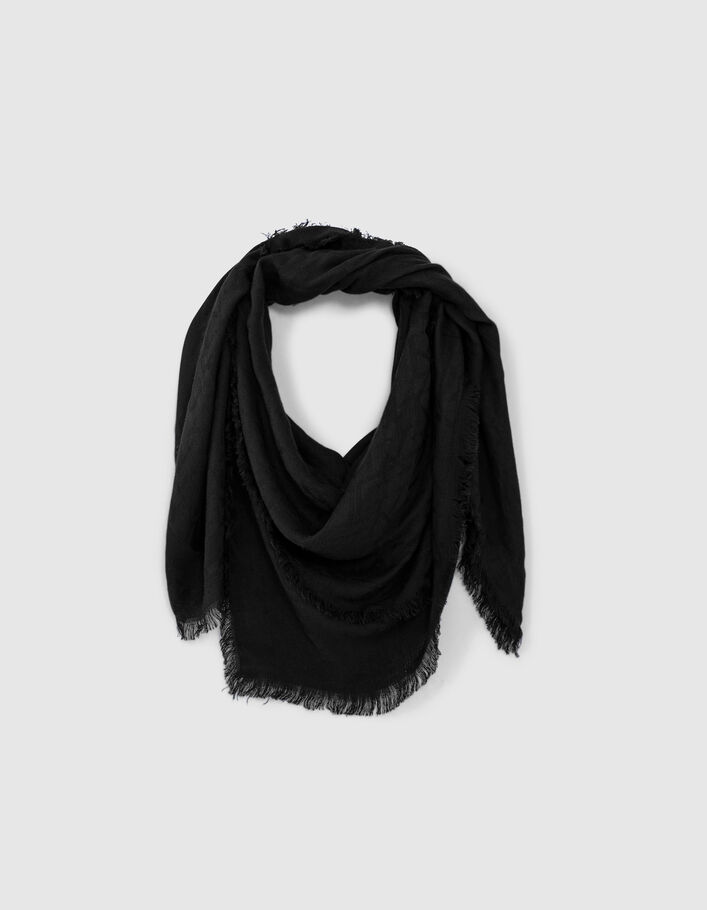 foulard jacquard monogramme IKKS noir femme