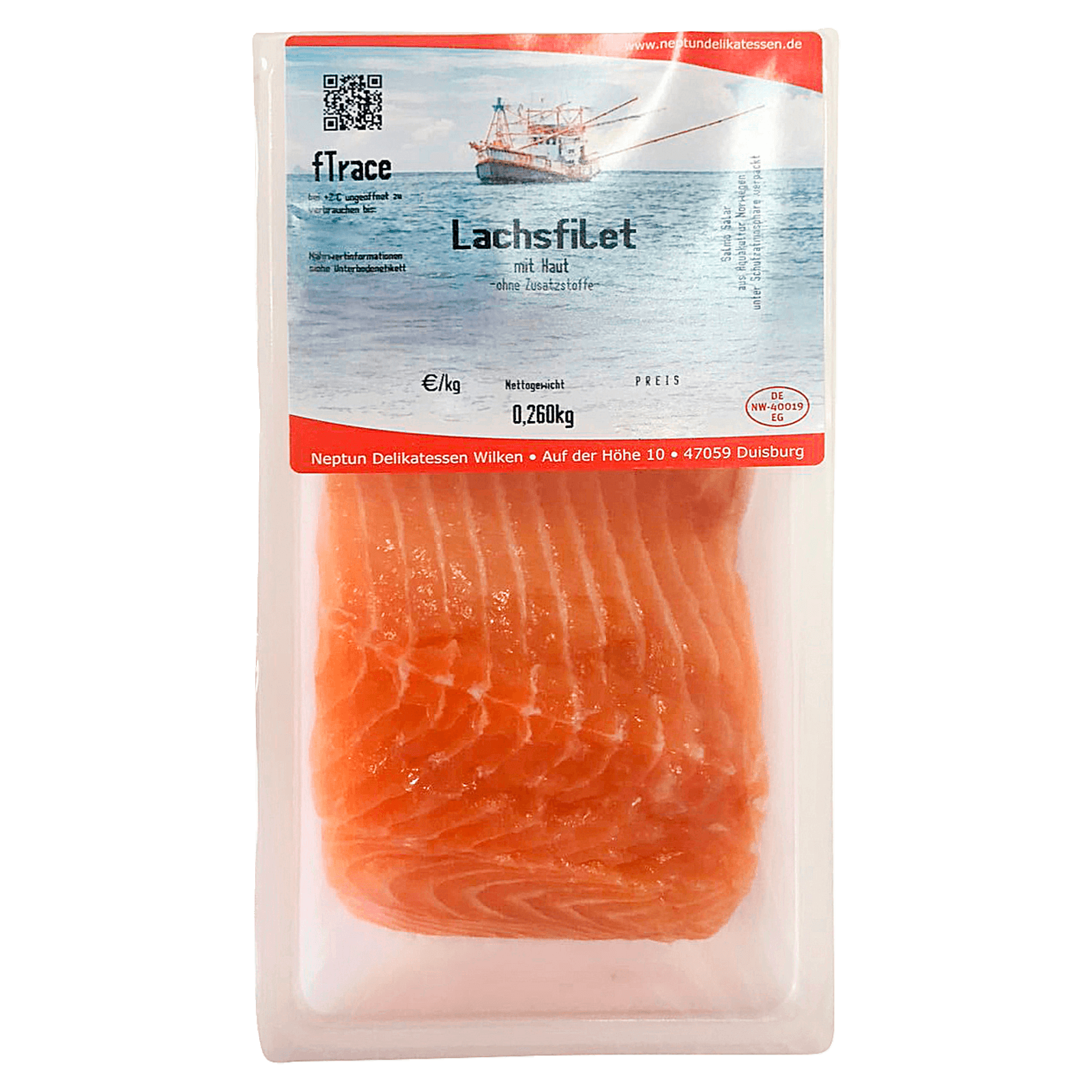 Wilken Lachsfilet mit Haut 260g