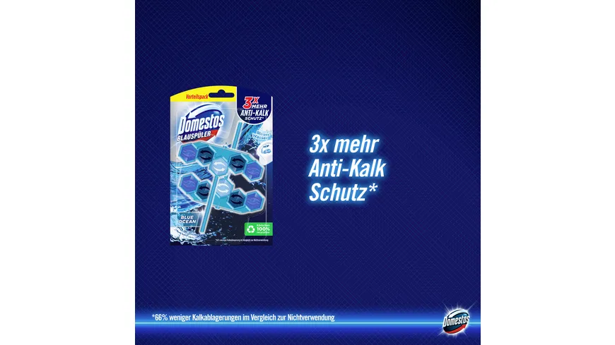 Domestos WC Stein Power5+ Aktiv Blauspüler Blue Ocean Duo 106 g