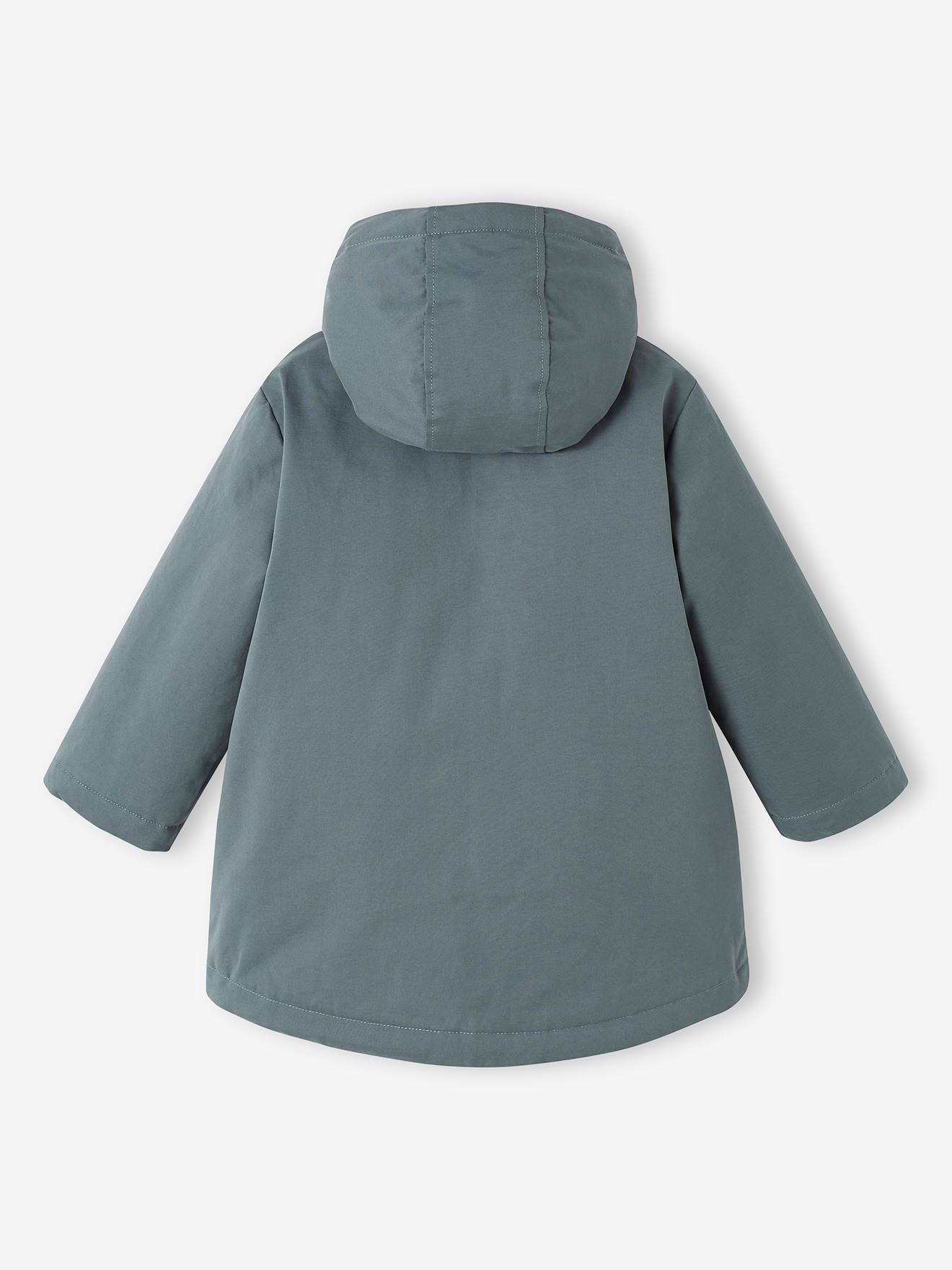 Parka à capuche 3 en 1 fille avec doudoune brillante doublée sherpa camel