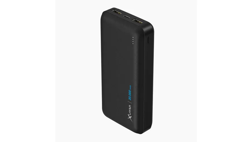 XLayer Powerbank Solid 20.000 mAh Black
