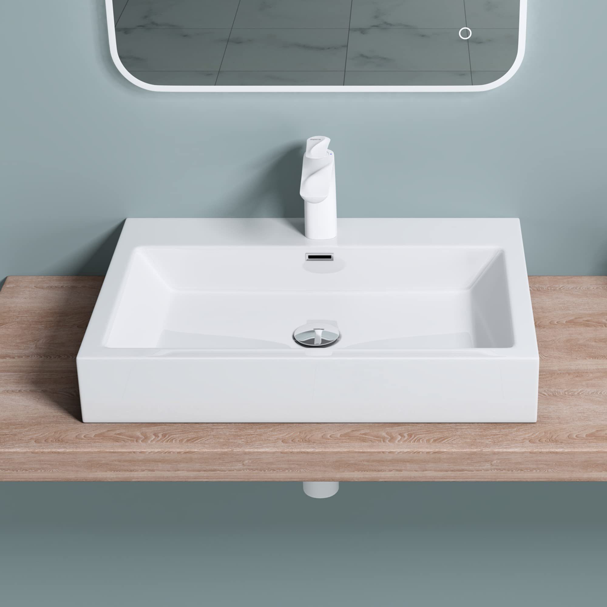 doporro Aufsatzwaschbecken doporro Design Waschbecken Col06 Gussmarmor Aufsatzwaschbecken, antibakteriell und leicht zu reinigen, umweltfreundliches Material
