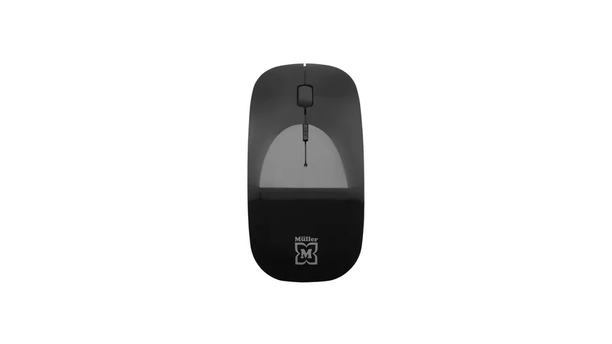 Müller 3-Tasten Funk-Maus mit optischem Sensor, geräuscharm, schwarz-glänzend