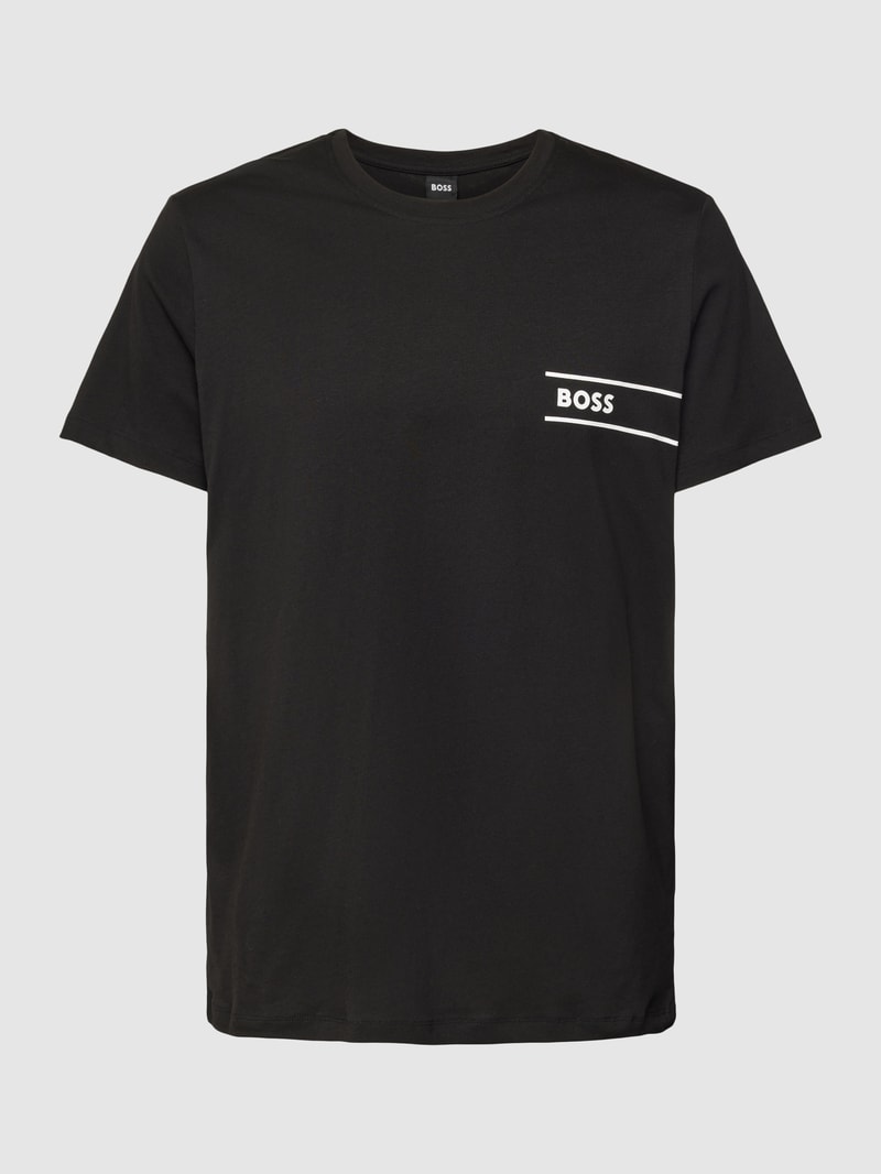 T-Shirt mit Label-Print in schwarz