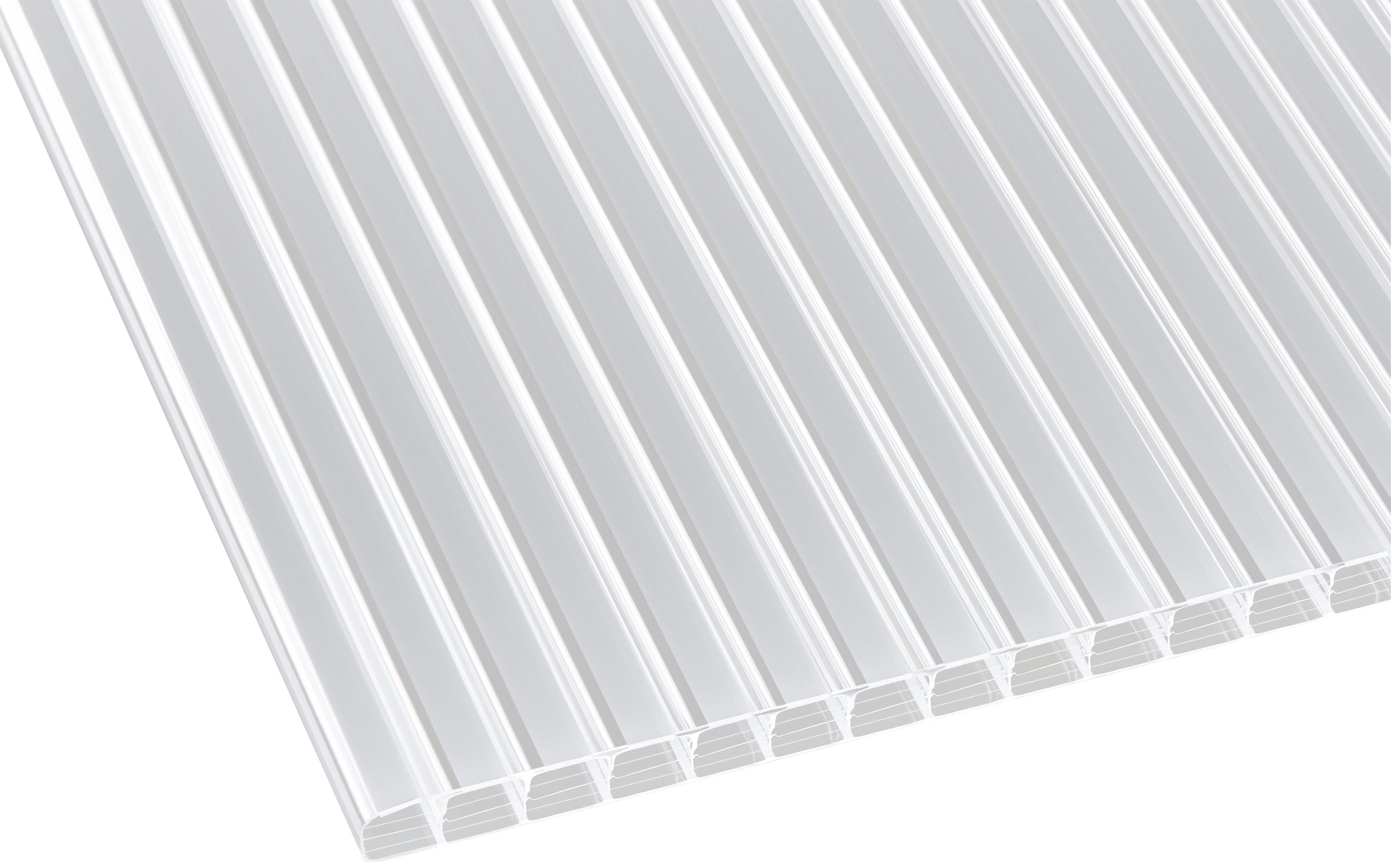 GUTTA Terrassendach Premium, BxT: 812,5x406 cm, Bedachung Doppelstegplatten, BxT: 813x406 cm, Dach Polycarbonat gestreift weiß