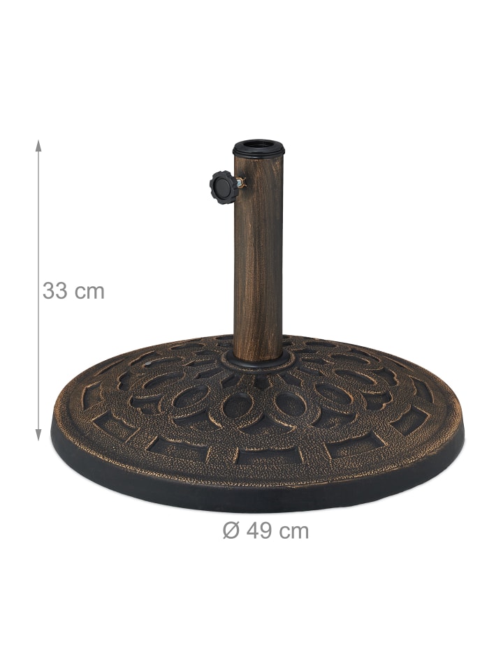 relaxdays Schirmständer in Schwarz/ Bronze - (H)33 x Ø 49 cm günstig kaufen onesize
