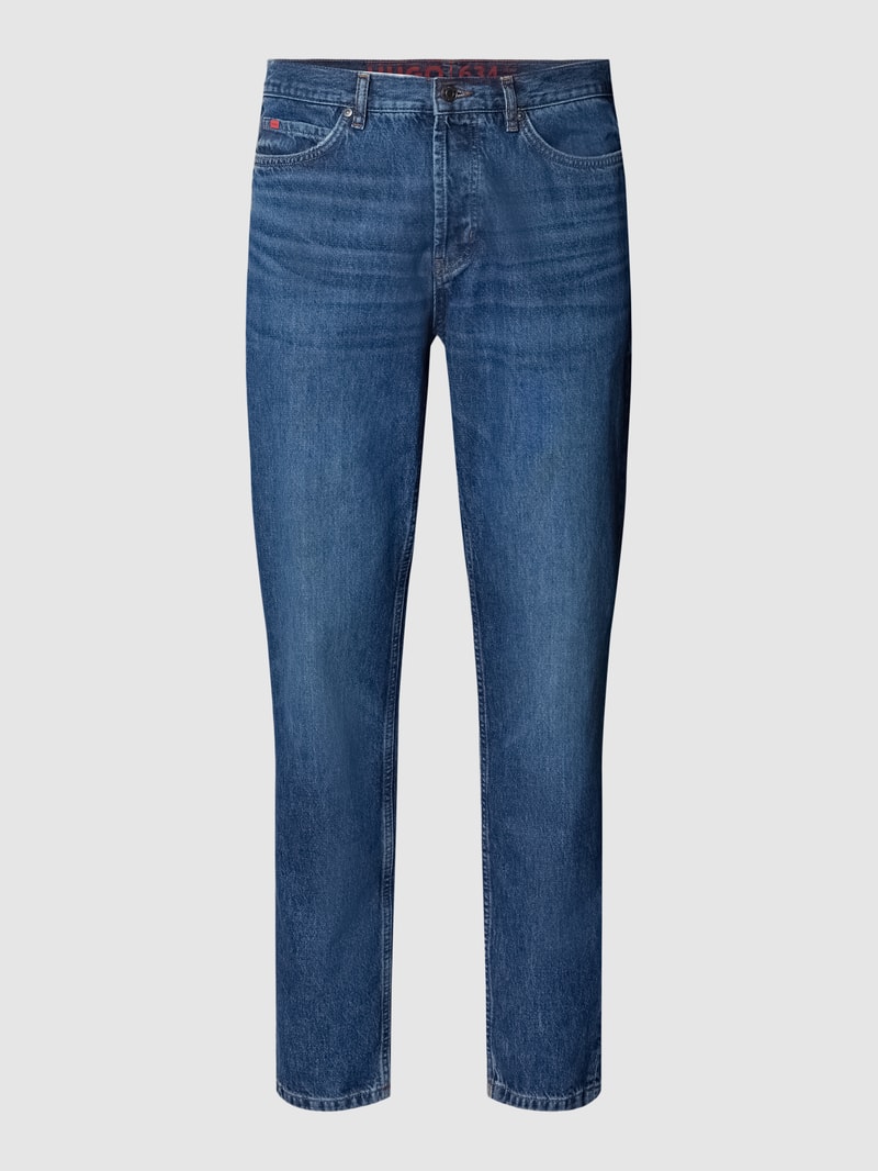 Straight Fit Jeans mit Label-Patch Modell 'HUGO 634' in jeans