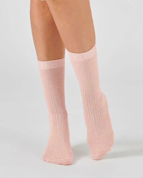 Lot de 2 paires de chaussettes maille côtelée fantaisie