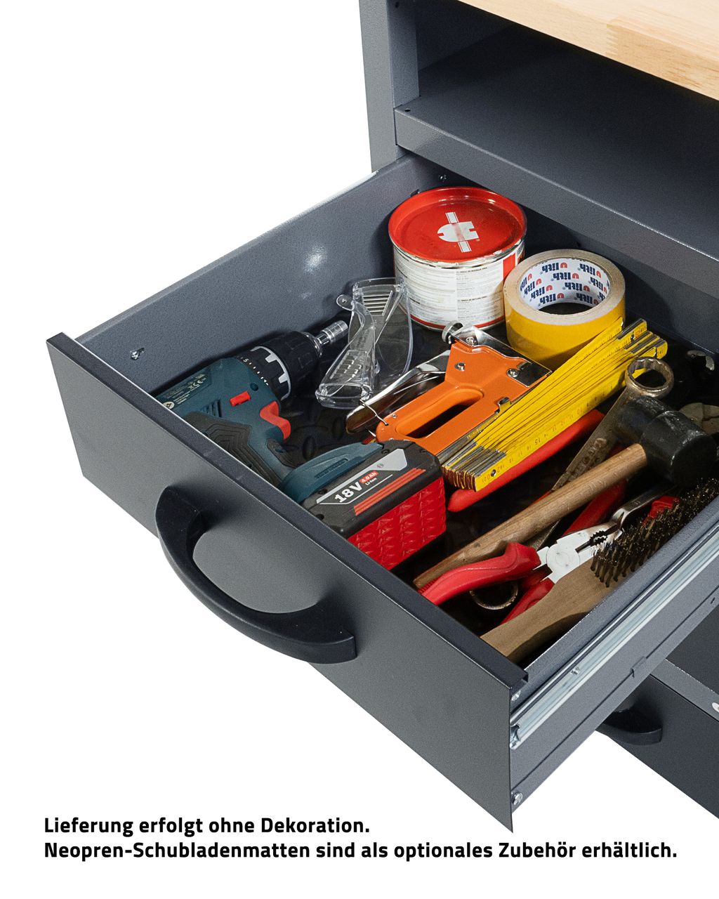 Ondis24 Kraft Werkzeuge Werkbank Werktisch Bernd Plus 95cm schwarz