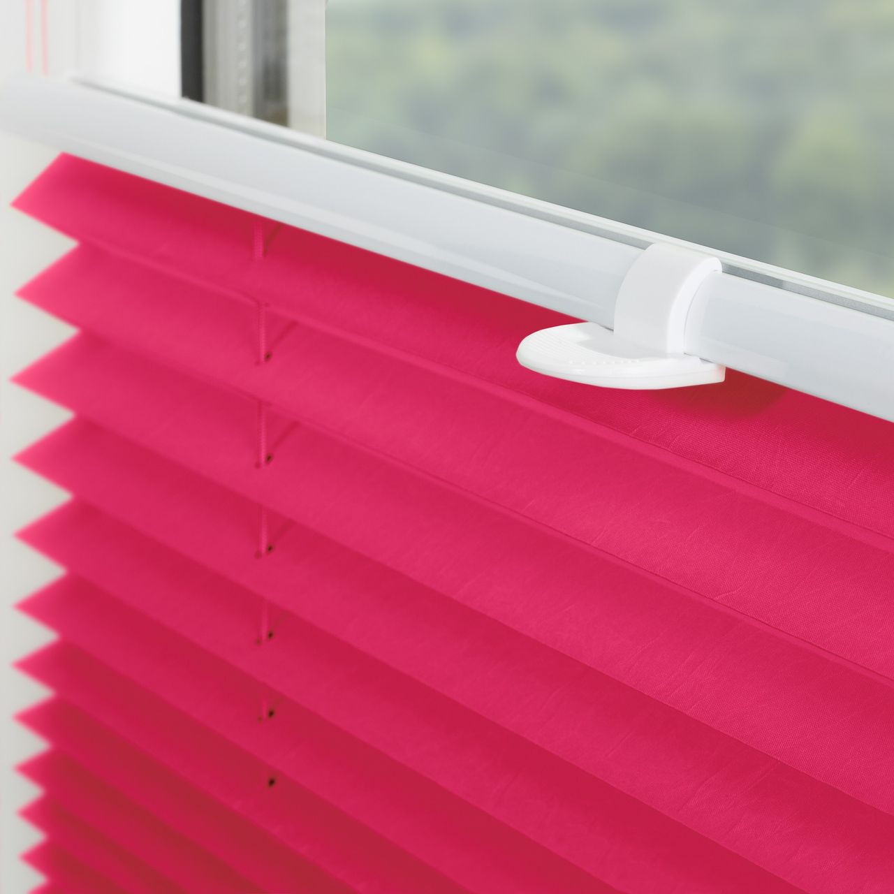 Lichtblick Plissee Klemmfix, ohne Bohren, verspannt - Fuchsia, 90 cm x 210 cm (B x L)