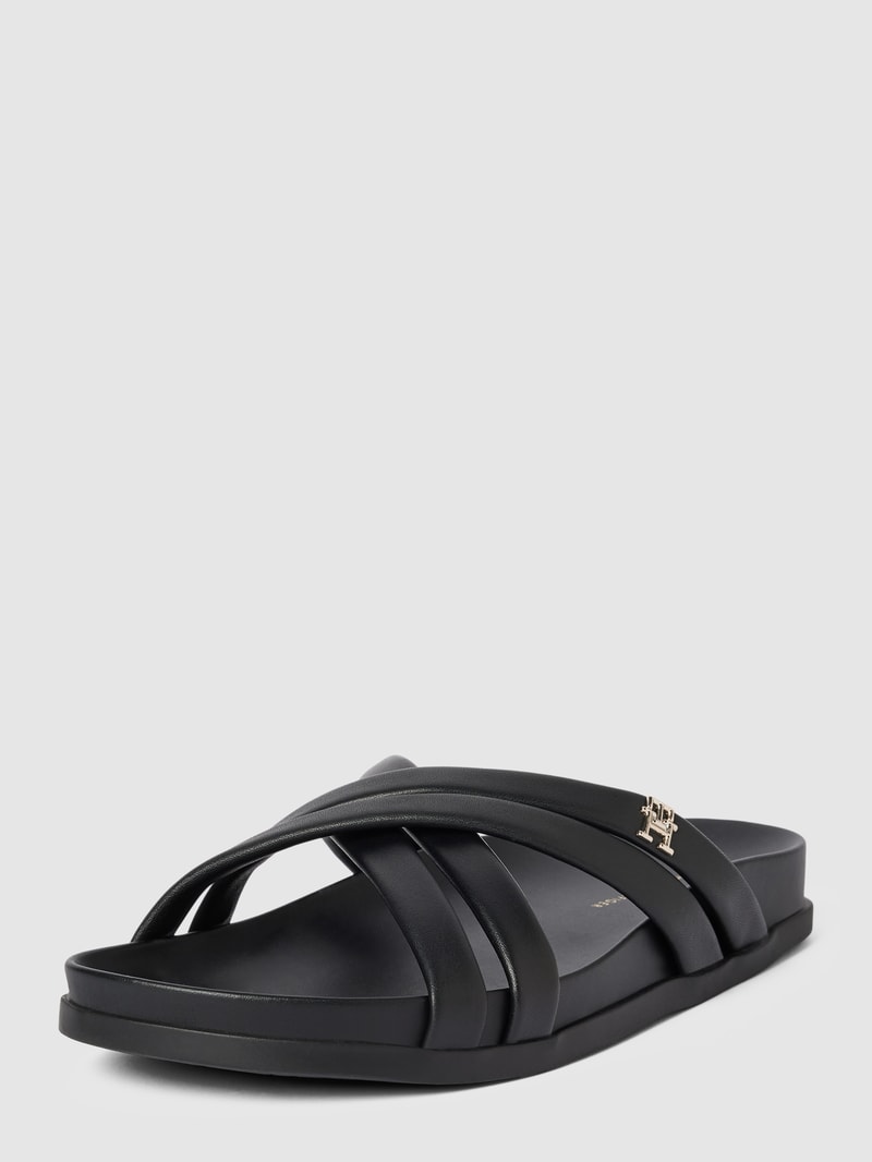 Sandalen aus Leder in schwarz