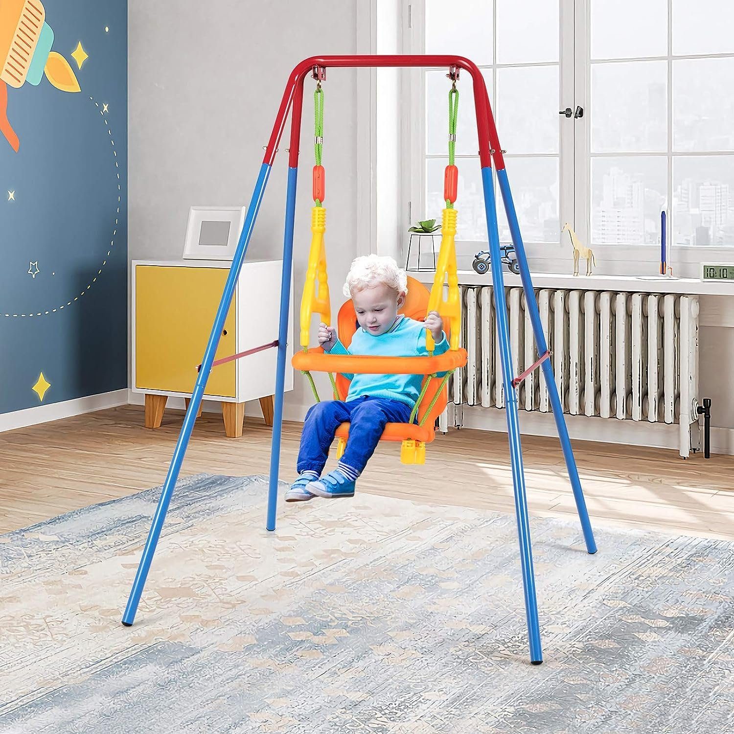 KOMFOTTEU Babyschaukel Kinderschaukel, ab 1 Jahre alt