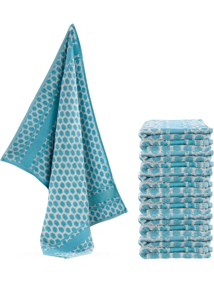 Aspero 12 Frotte Baumwoll Geschirrtücher in Blau günstig kaufen 50 x 70 cm