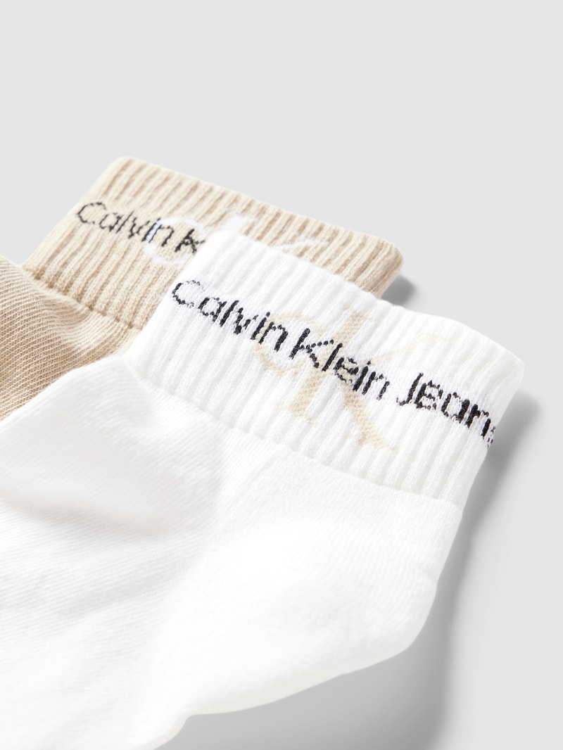 Socken mit Label-Detail Modell 'QUARTER' im 2er-Pack in taupe