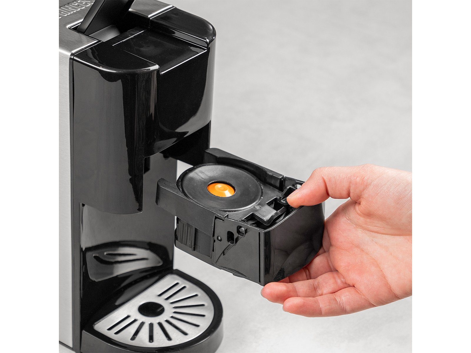 PRINCESS Kapselmaschine, auch für Kaffee-Pulver mit abnehmbarem Wassertank Kaffeemaschine klein