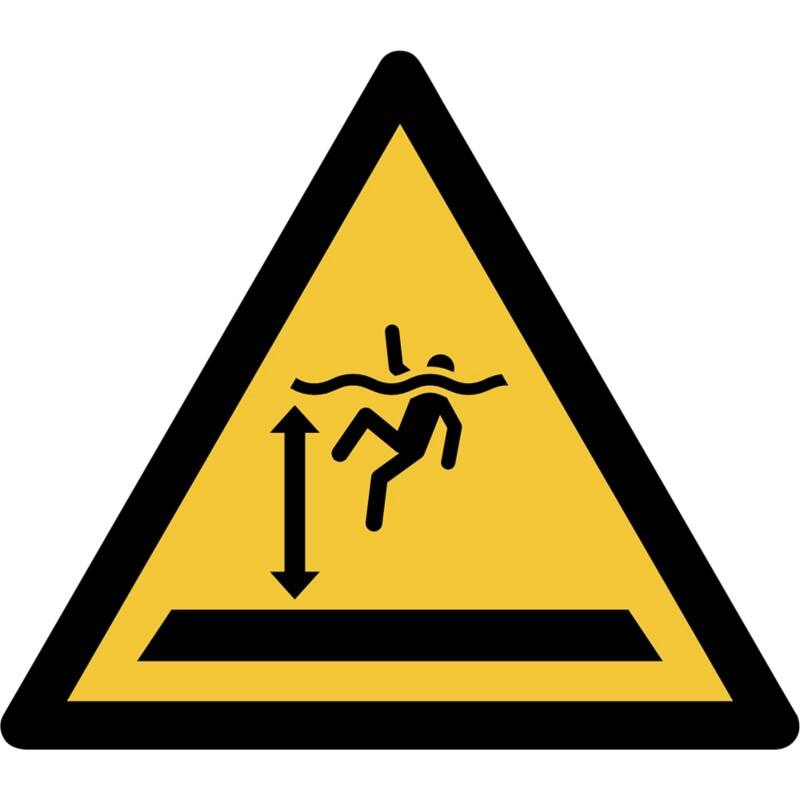 Djois Warnschild Warnung vor tiefem Wasser Klebstoff, einschraubbar PP (Polypropylen) 20 (B) x 0,14 (H) cm 3 Stück