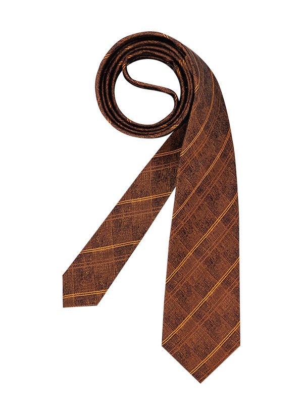 OLYMP, Krawatte, Seide, bronze-kupfer gestreift