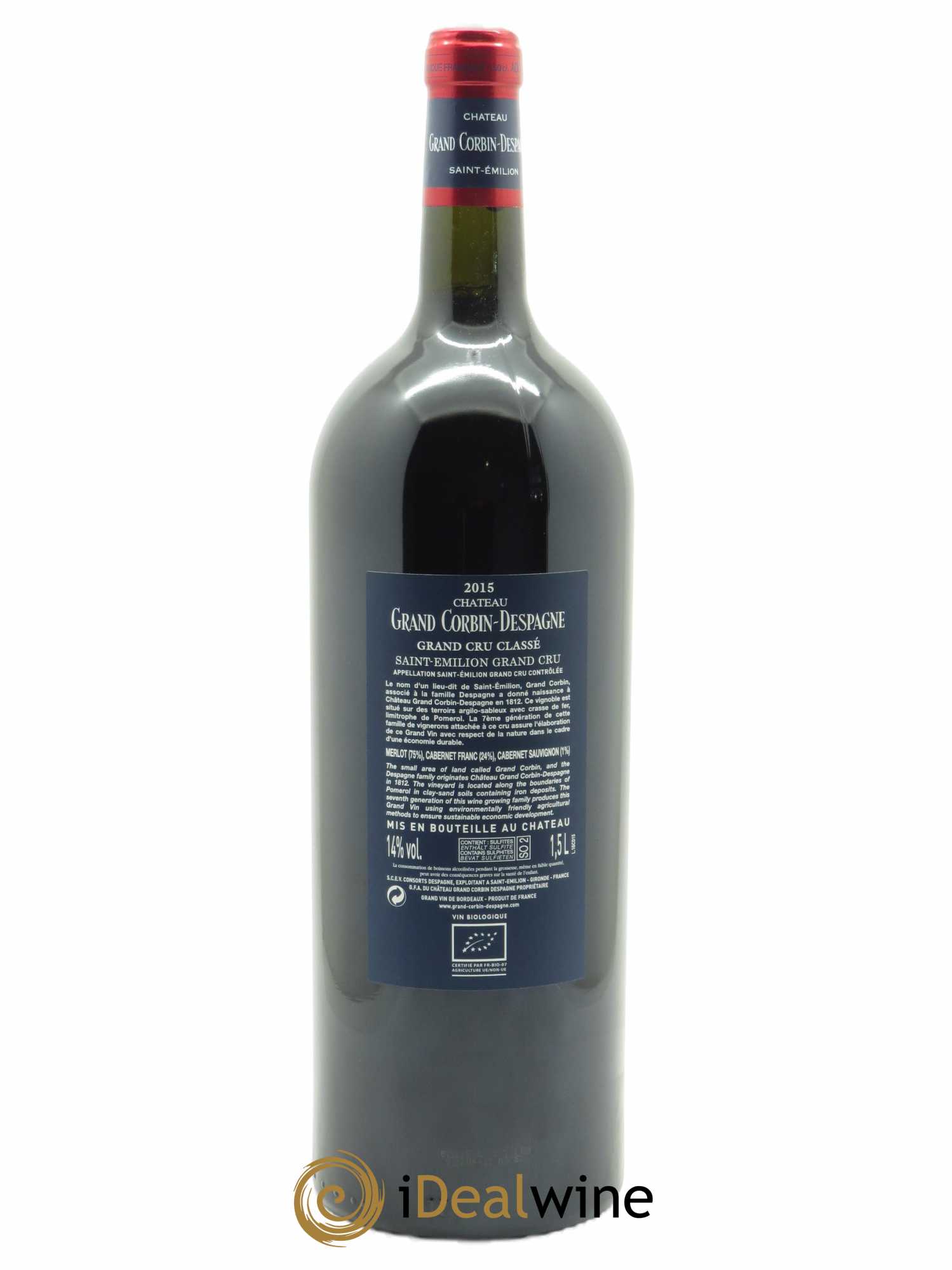 Château Grand Corbin Despagne Grand Cru Classé  2015 - Lot de 1 Magnum