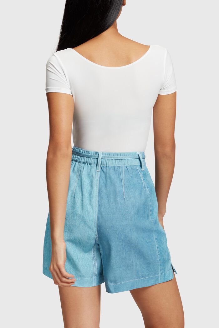 Shorts mit Allover Denim-Print