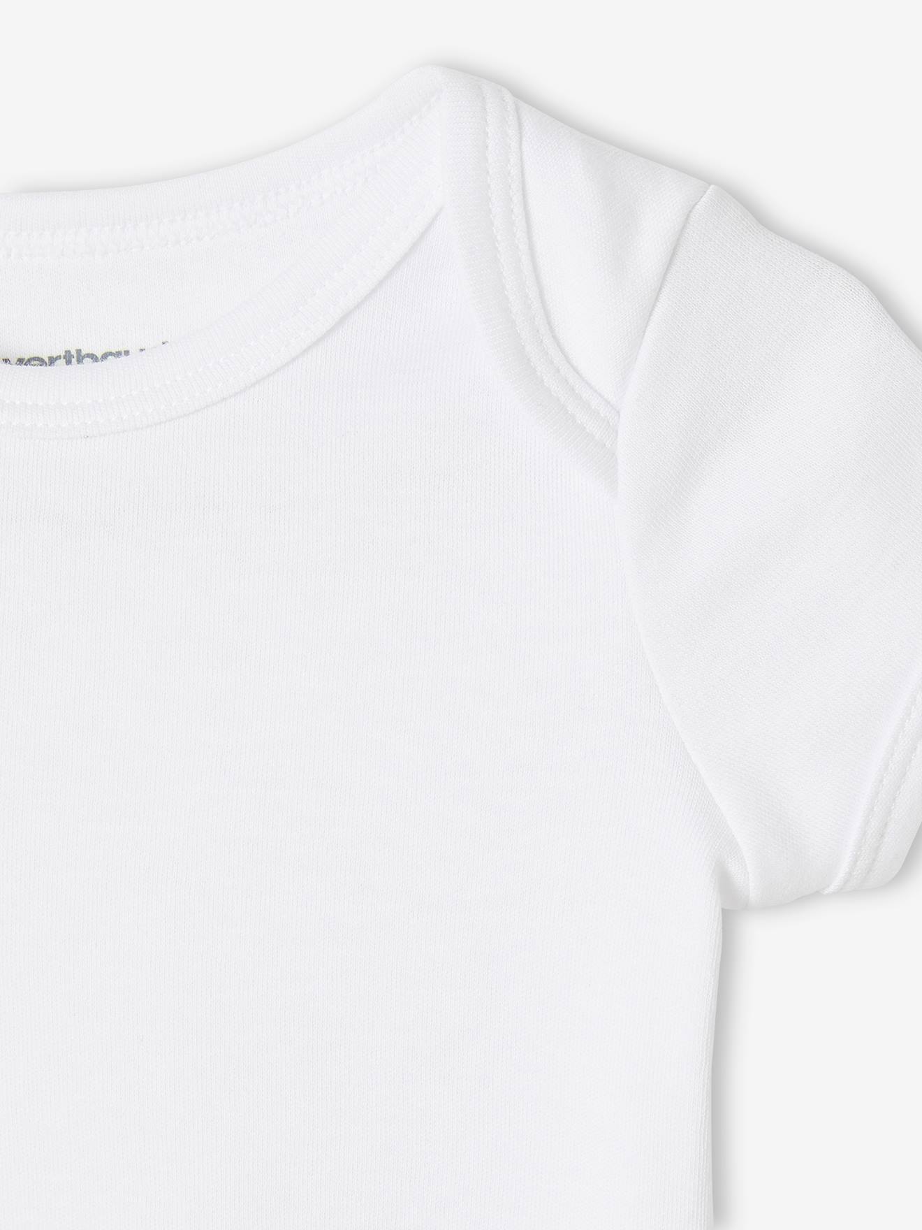 Vertbaudet 5er-Pack Baby Kurzarm-Bodys in Schlupfform BASIC Oeko-Tex - pack weiß