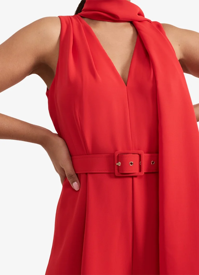 Phase Eight Petite Elika wide fit jumpsuit with shawl collar