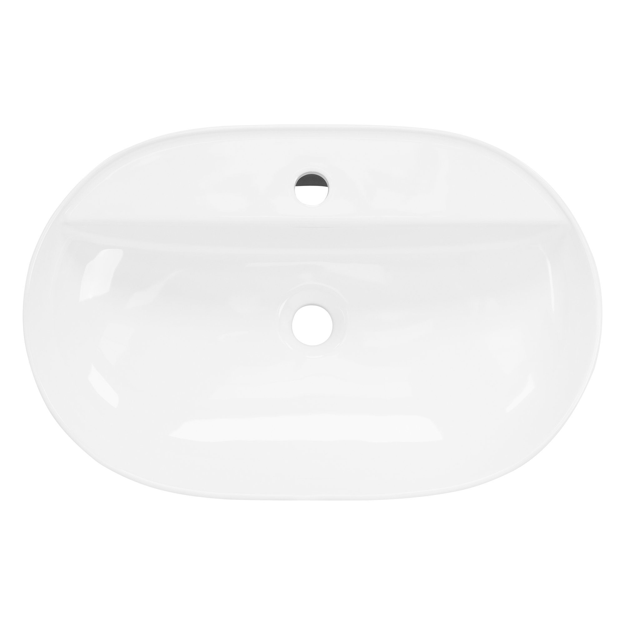 ML-DESIGN Waschbecken Waschbecken Oval 60x40x12 cm Weiß aus Keramik ML-Design