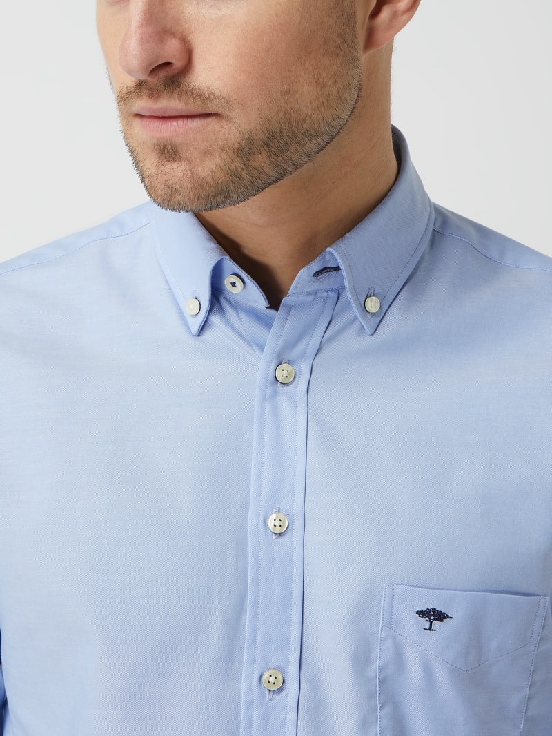 Regular Fit Freizeithemd mit Streifenmuster Modell 'All Season' in bleu