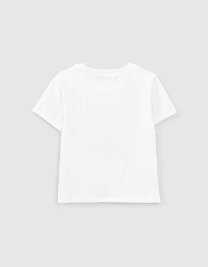 T-shirt blanc cropped visuel concert fille
