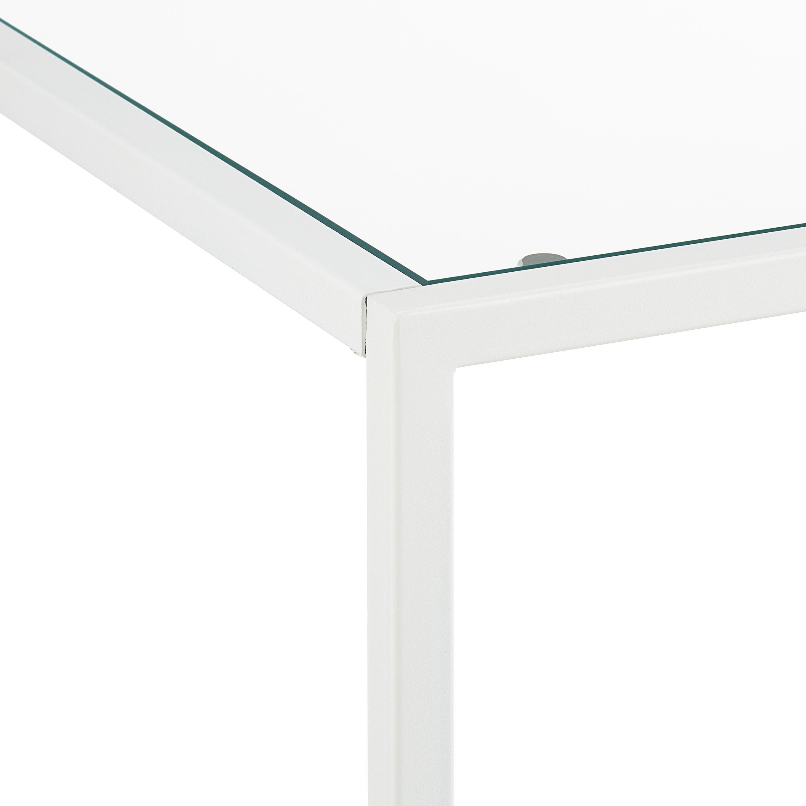 relaxdays Beistelltisch Beistelltisch Quader mit Glas