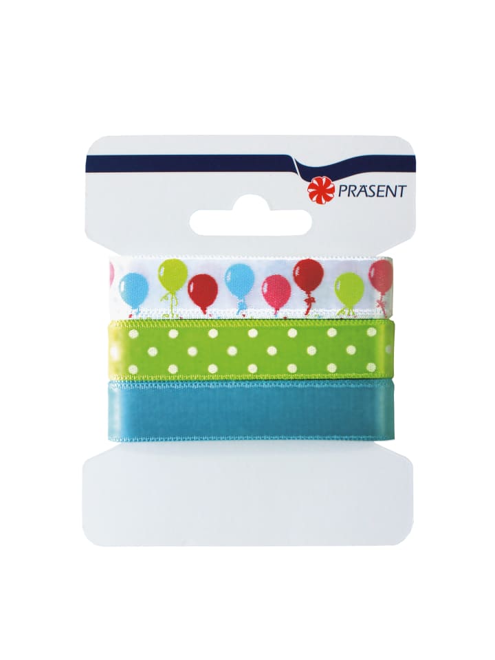 ROTH Schleifenband Luftballon, 2,5/1/1 cm x 4,5m gesamt in Hellblau günstig kaufen onesize