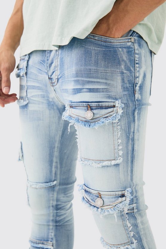 Super Skinny Stretch Jeans mit Taschen