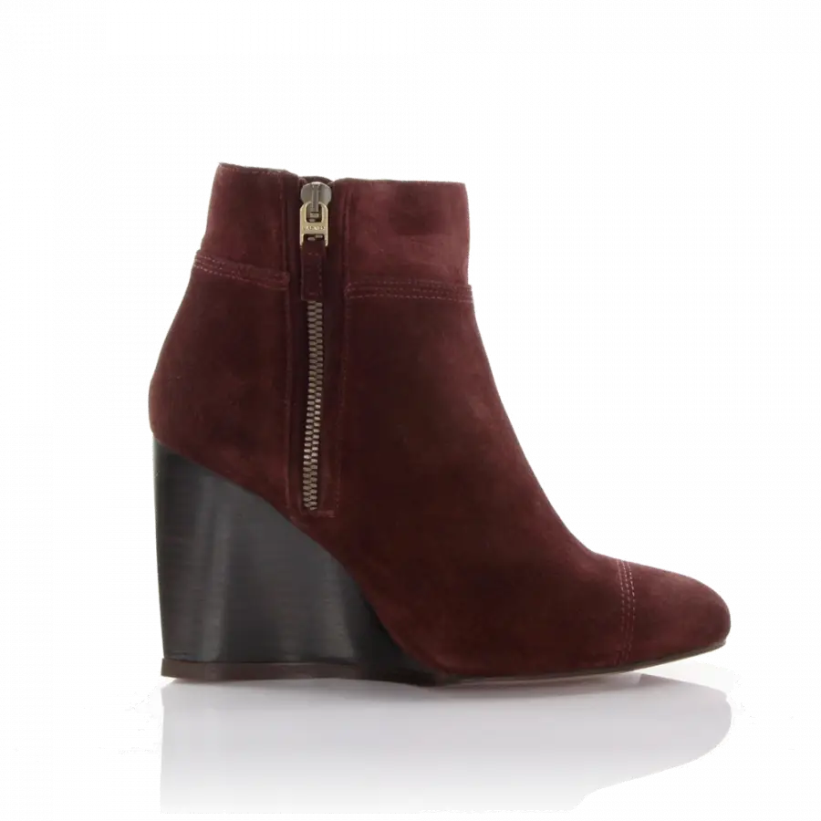 Lanvin - Keilstiefeletten Veloursleder bordeaux - rot