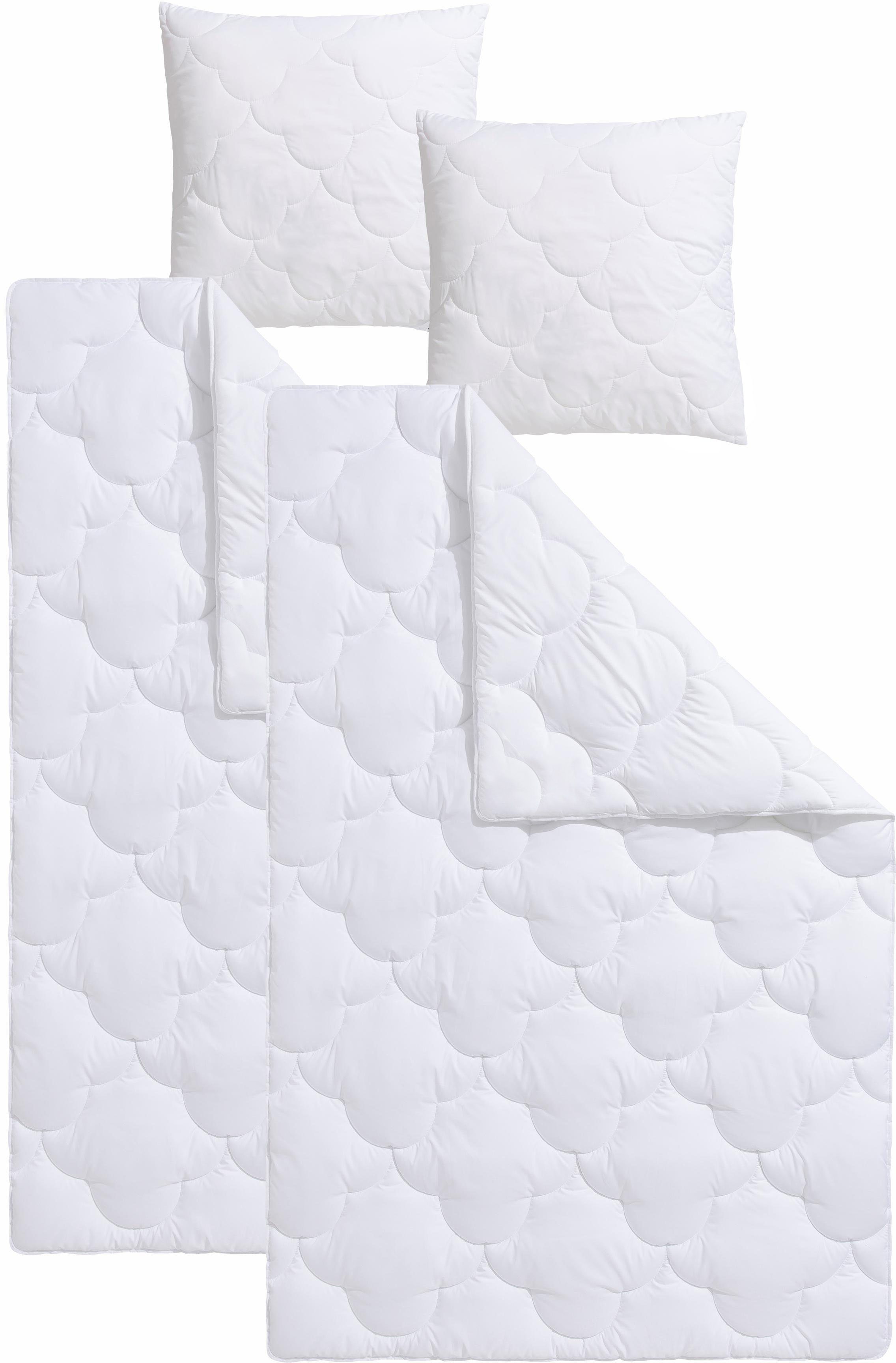 Bettdecke + Kopfkissen, Mondschein, my home, Füllung: HCS.Klimafaser (Bettdecke), Faserbällchen (Kopfkissen), Bezug: Microfaser, Bettdecken-Set mit Kopfkissen, 135x200 oder 200x200 cm, Sommer, Winter