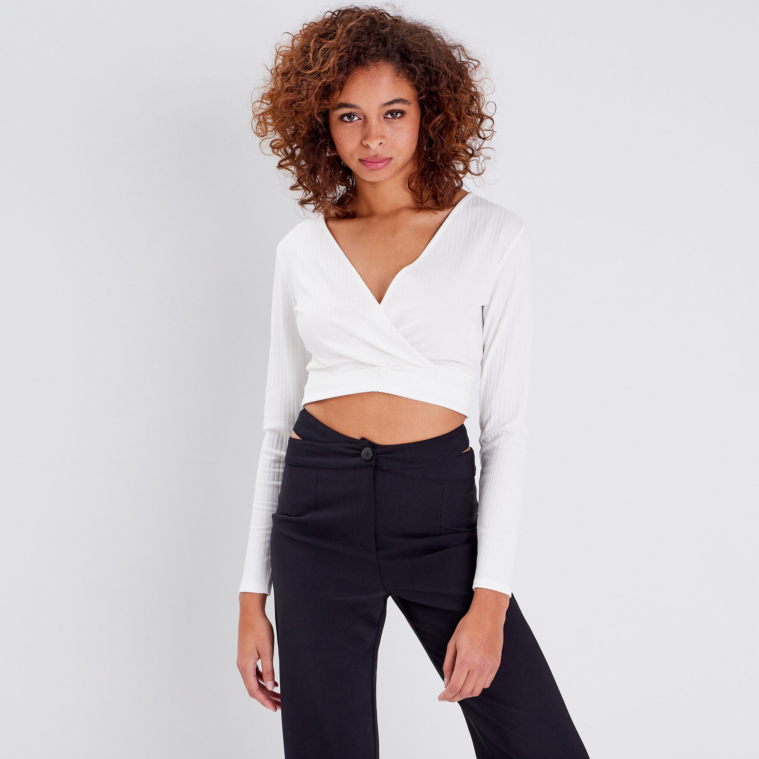 T-shirt manches longues ecru femme | Cache Cache
