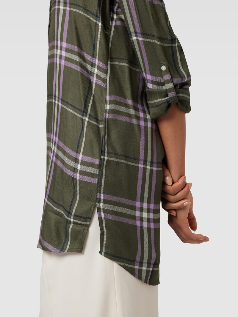 Bluse mit Tunikakragen in schilf