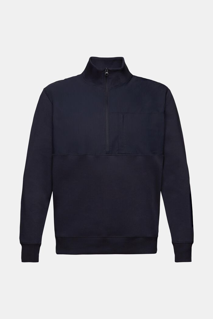 Troyer-Sweatshirt aus Materialmix