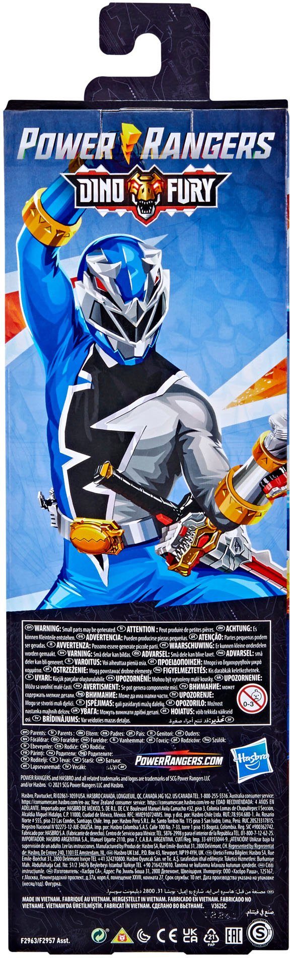 Hasbro Actionfigur Power Rangers Dino Fury Blauer Ranger, 30 cm