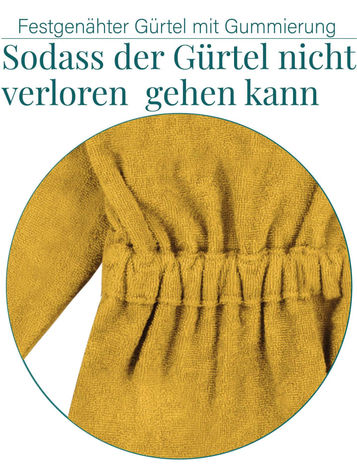 normani Baby Bademantel aus Bio-Baumwolle Ljubljana in Gelb günstig kaufen