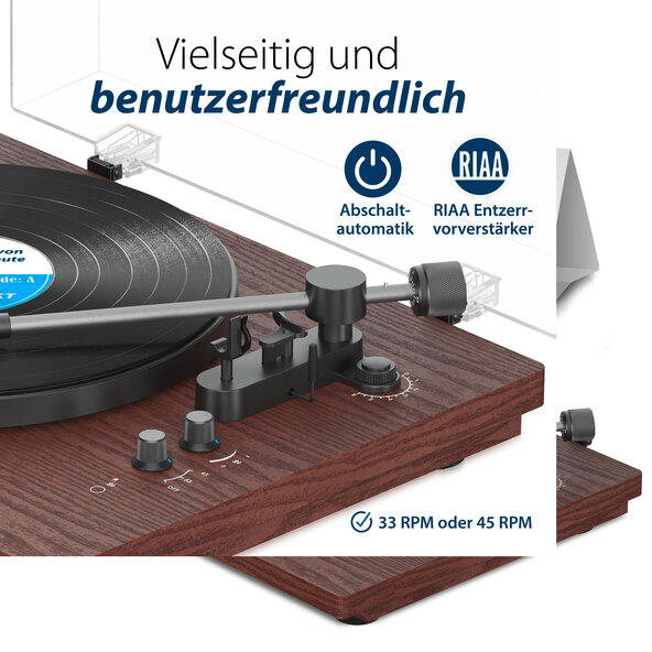 Plattenspieler mit Bluetooth TT 200 TX, walnuss