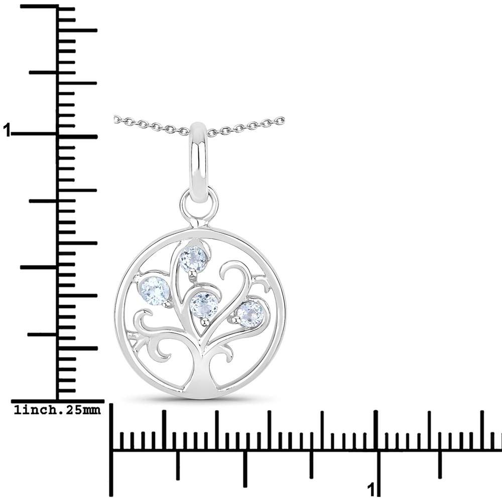 Rafaela Donata Chaîne Tree of Life Argent sterling Topaz bleu en Argent Bijoux