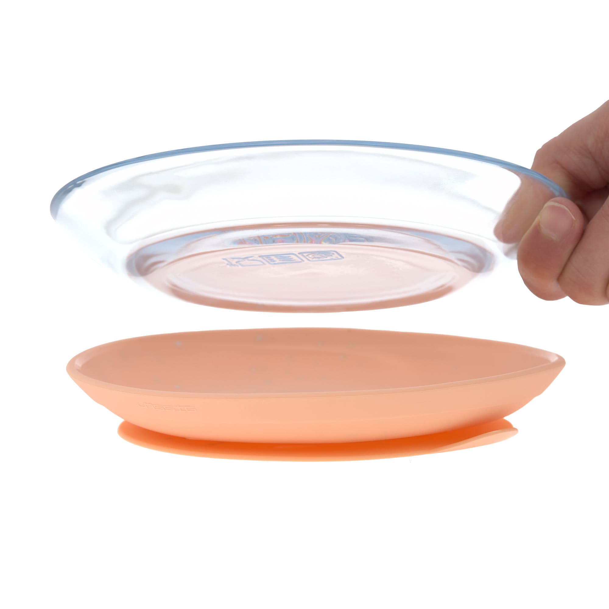 Kindergeschirr Set Glas (Becher Schüssel Teller), Orange