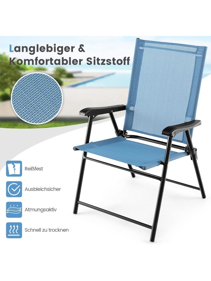 COSTWAY 2er Set Klappstühle in Blau günstig kaufen onesize