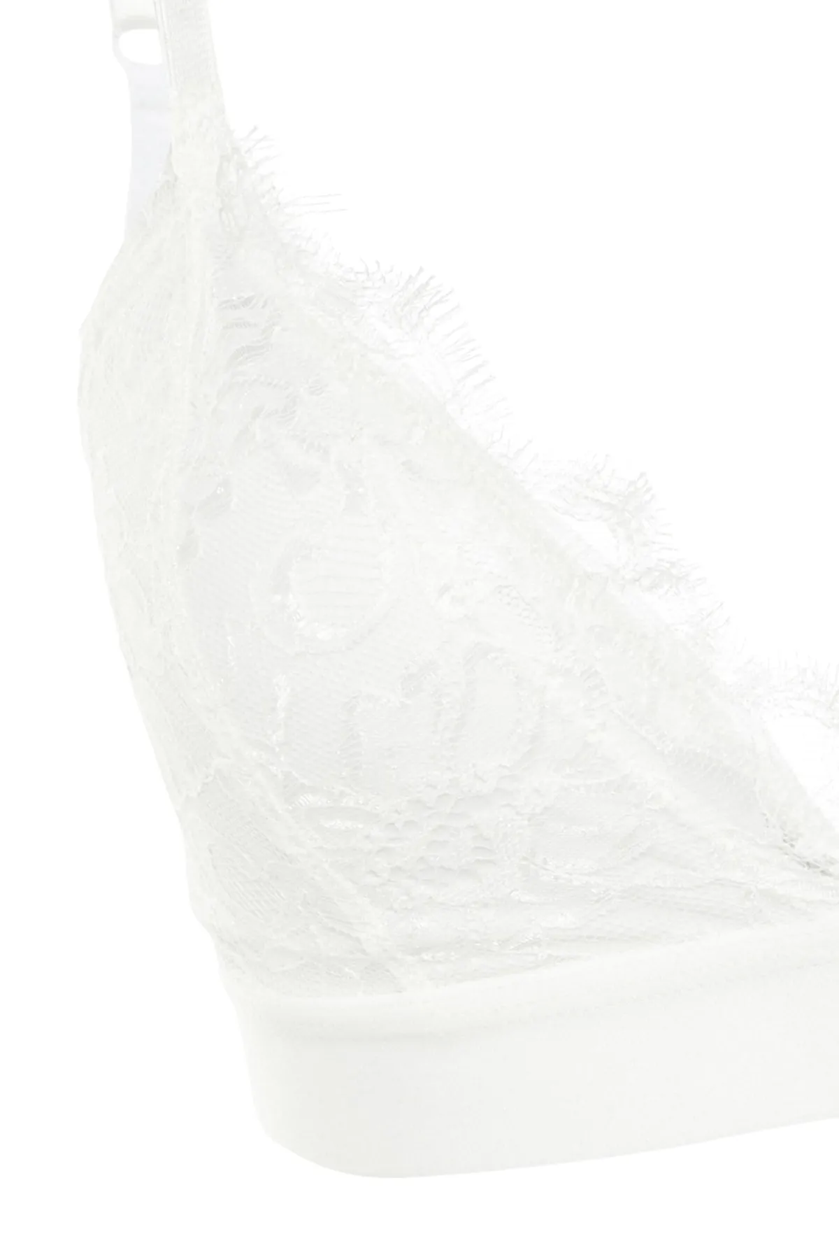 Trendyol Collection  Ecrufarbener, kappenloser Bralette-BH mit Spitzenträgern und Strick-BH THMAW23SU00167