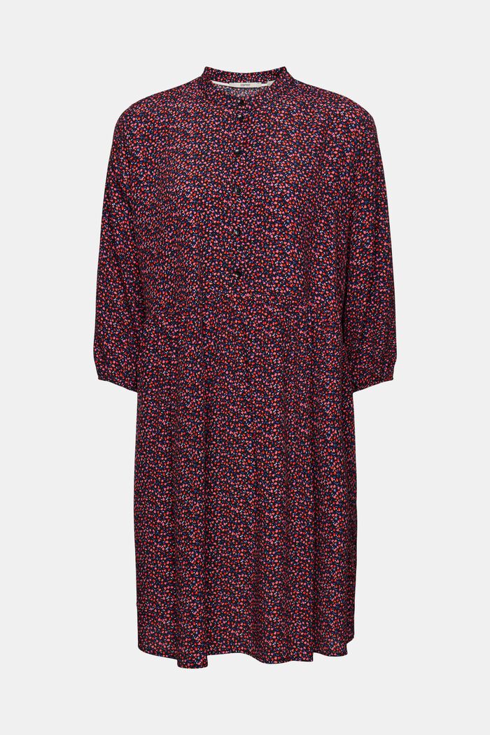 Florales Midikleid mit Knöpfen