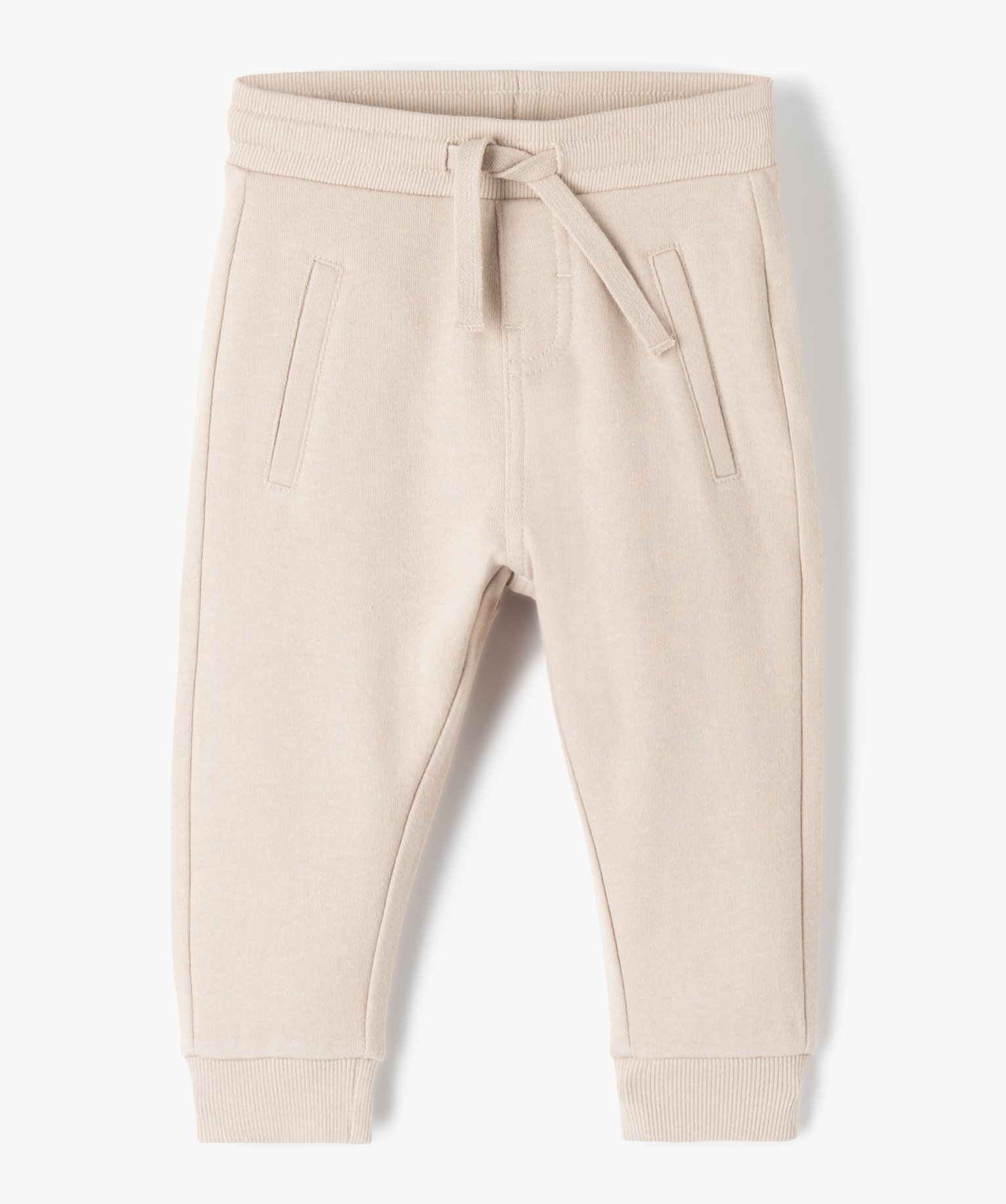 Pantalon bébé Garçon en maille avec ceinture bord-cte beige clair | GEMO