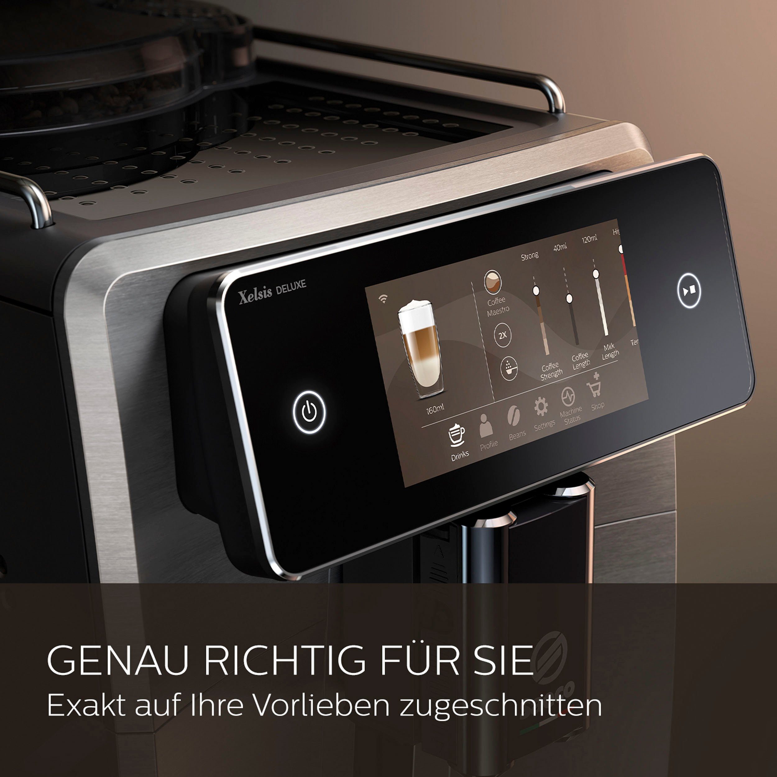 Saeco Kaffeevollautomat Xelsis Deluxe SM8785/00, für 22 Kaffeespezialitäten, mit 8 Benutzerprofilen und 5